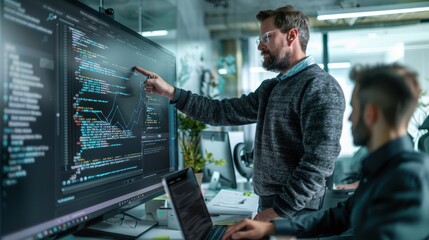 The developers collaborating on code