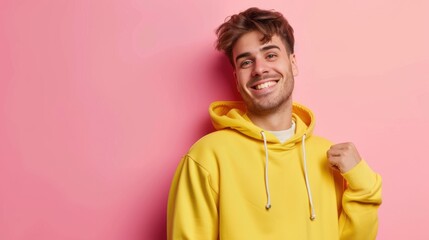 Fototapeta premium The man in yellow hoodie