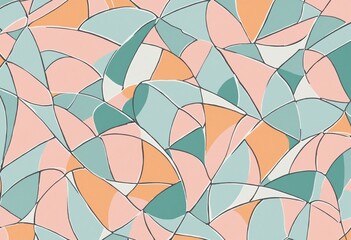 Contemporary and Playful Abstract Shapes in Soft Pastel Tones