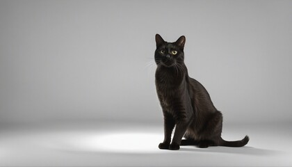 Obraz premium Adult black cat cutout with shadow, perfect for Halloween