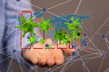 virus Futuristic wave, Futuristic data stream