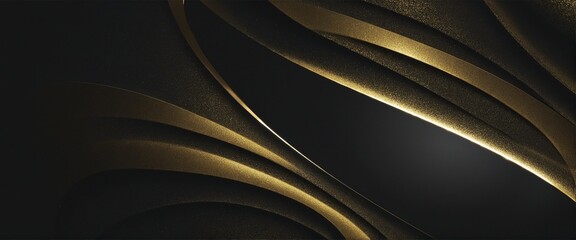 Obraz premium Elegant Black and Gold Glistering Abstract Wallpaper Design