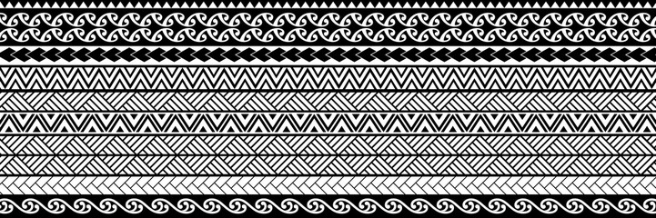 Polynesian Maori pattern design illustration. Straight line pattern. Tattoo and other design backgrounds 마오리 문양 패턴 디자인