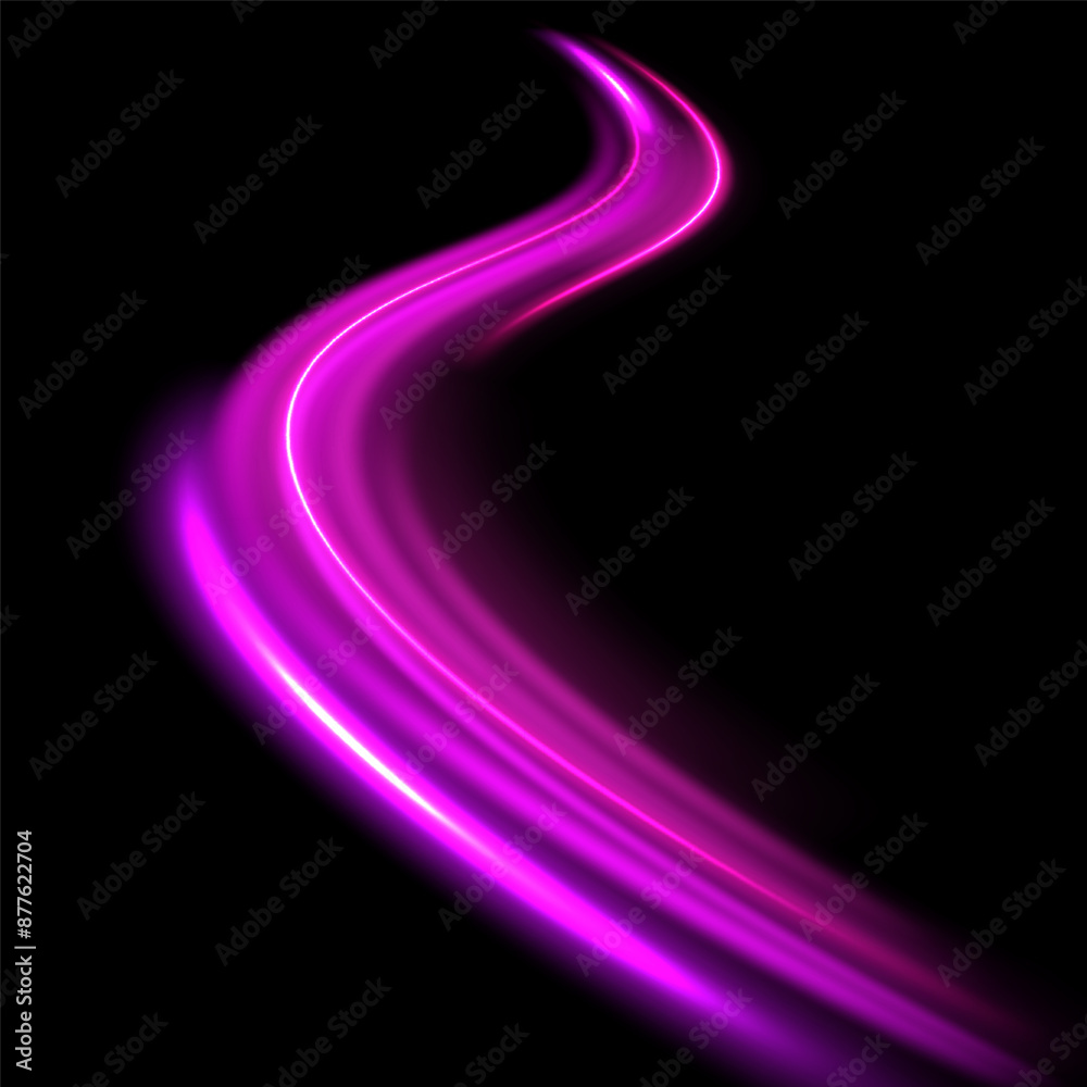 Poster light and stripes moving fast over dark background. concept of leading in business, hi tech products