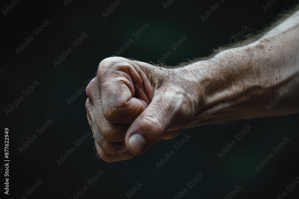 Poster a person's hand grasping an unknown object, potential uses include product demos or lifestyle images