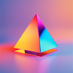 An abstract neon pyramid background