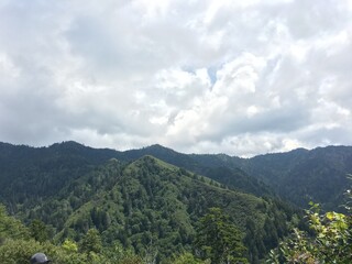 clouds over the mountains