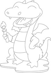 Dragon Halloween Candle Animal Vector Graphic Art Illustration