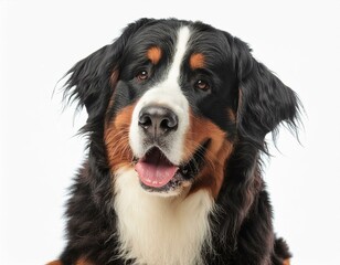 Bernese Mountain Dog on a white background