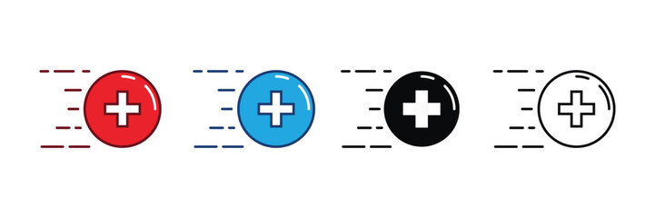 Set of Fast health icon collection. quick health rescue symbol. Vector illustration.