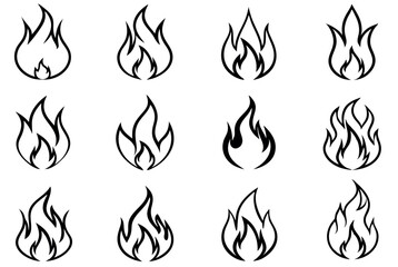 Flame line art dynamic design hand drawing illustration