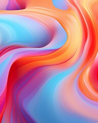 Obraz premium A vibrant abstract image with flowing, smooth curves in shades of blue, orange, and red, evoking a sense of motion and fluidity
