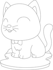 Cat Bow tie Animal Vector Graphic Art Illustration