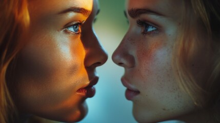 Fototapeta premium Gender Equality, woman portrair, Language Communication, business and marketing company communication