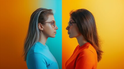 Gender Equality, woman portrair, Language Communication, business and marketing company communication