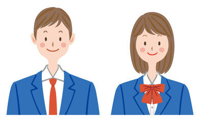 学生の男女のイラスト