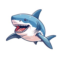 Naklejka premium Shark Minimalist fashion cartoon isolated whitebackground