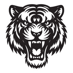 Tiger Head silhouette vector 