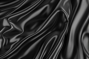 Fototapeta premium Close-up shot of textured black satin material with subtle sheen, suitable for product or fashion photography