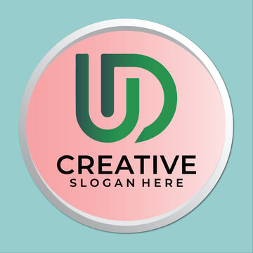 UD letters brand monogram, Letter UD Logo, circle ud logo icon vector for business .vector logo for business and company