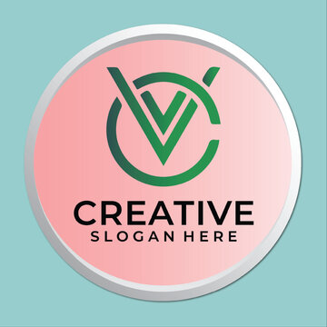 Letter vc cv logo, CV logo, letter c and letter v logo design .vector logo for business and company