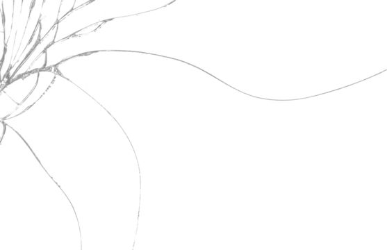 Cracked glass screen window overlay isolated cutout on transparent