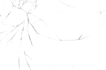 Cracked glass screen window overlay isolated cutout on transparent