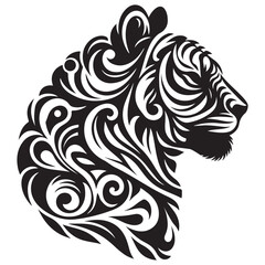 Tiger abstract floral background