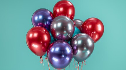 2025 flying balloons symbolize new year, christmas, and future, on solid background