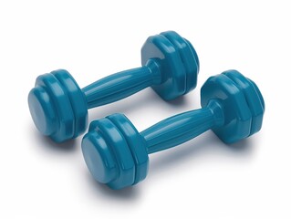 a pair of wrist weights, workout gear, detailed design, blue, isolated on white background