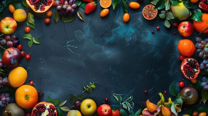 Vibrant handwritten Holy Spirit fruits list on dark background top view