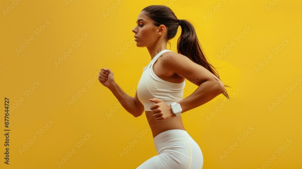 Canvas Prints The woman running exercise