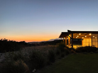 sunset over the yoga retreat