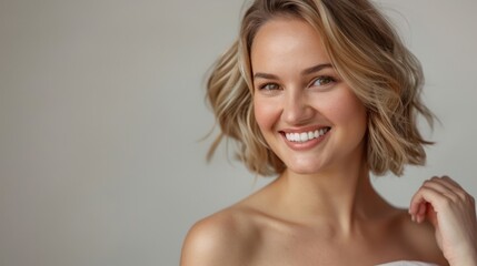 Fototapeta premium Beautiful Blonde Smiling Woman
