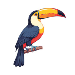 Colorful Toucan Bird Cartoon Illustration