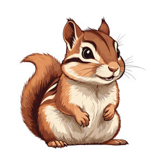Curious Chipmunk Illustration with Bushy Tail