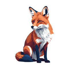 Obraz premium Fox Cartoon Colorful Illustration