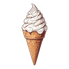 Hand Drawn Ice Cream Cone Illustration