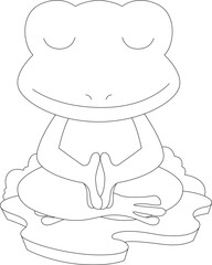 Frog Yoga Fitness Meditation Animal Vector Graphic Art Illustration