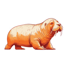 Hand Drawn Walrus Vector Illustration
