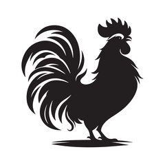 Rooster silhouette vector illustration