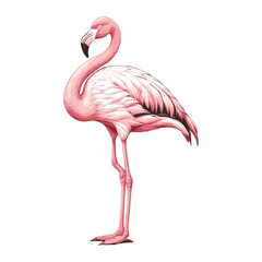 Flamingo Paradise  Hand Drawn Tropical Bird Vector Illustration