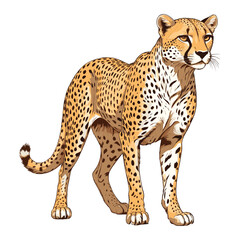 Hand Drawing Cheetah Vector Illustration