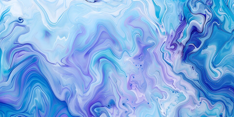 Fototapeta premium abstract background from waves of wet paint. wet effect. blue and white watercolor background. Textured illustration