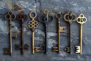 A collection of abstract keys, each unlocking a different realm of imagination