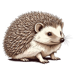 Hand Drawn Hedgehog Standing Vector Illustration