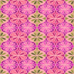 Fototapeta premium Abstract geometric floral seamless flower pattern for fabrics and linens