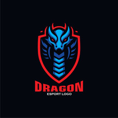 Dragon minimalist vector logo design for e-sport and other company 