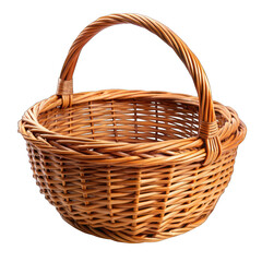 wicker basket on transparent background