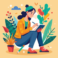 a-flat-illustration-of-an-artist-sketching-in-a-notebook